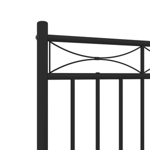 vidaXL Metal Bed Frame without Mattress with Footboard Black 160x200cm