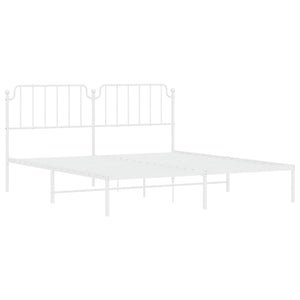 vidaXL Metal Bed Frame without Mattress with Headboard White 183x213cm