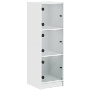 vidaXL Highboard with Glass Doors White 35x37x109 cm