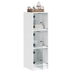 vidaXL Highboard with Glass Doors White 35x37x109 cm