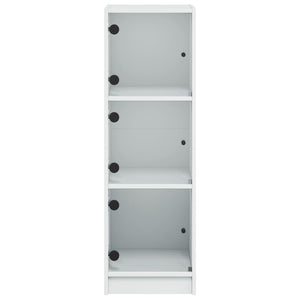 vidaXL Highboard with Glass Doors White 35x37x109 cm