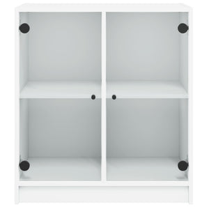 vidaXL Side Cabinet with Glass Doors White 68x37x75.5 cm