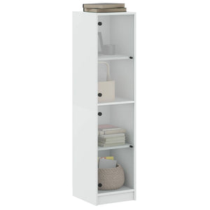 vidaXL Highboard with Glass Doors White 35x37x142 cm