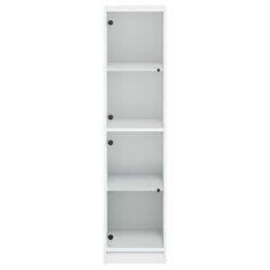 vidaXL Highboard with Glass Doors White 35x37x142 cm