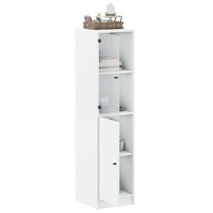 vidaXL Highboard with Glass Door White 35x37x142 cm