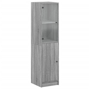 vidaXL Highboard with Glass Door Grey Sonoma 35x37x142 cm