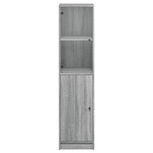 vidaXL Highboard with Glass Door Grey Sonoma 35x37x142 cm