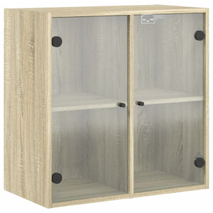 vidaXL Wall Cabinet with Glass Doors Sonoma Oak 68x37x68.5 cm