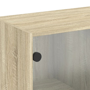 vidaXL Wall Cabinet with Glass Doors Sonoma Oak 68x37x68.5 cm