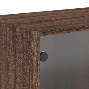 vidaXL Wall Cabinets with Glass Doors 2 pcs Brown Oak 68.5x37x35 cm