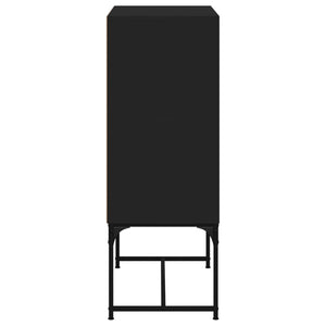 vidaXL Side Cabinet with Glass Doors Black 69x37x100 cm