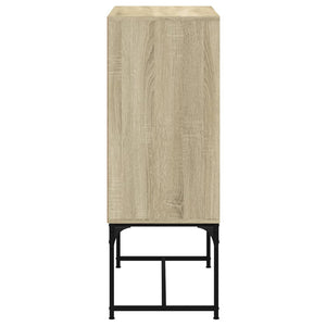 vidaXL Side Cabinet with Glass Doors Sonoma Oak 69x37x100 cm