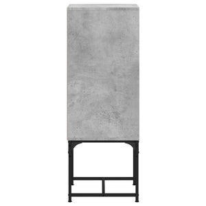 vidaXL Side Cabinet with Glass Doors Concrete Grey 35x37x100 cm