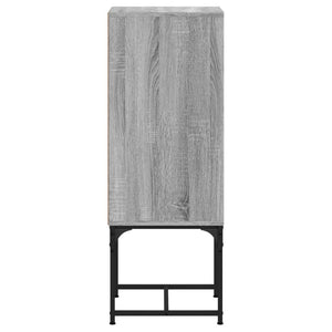 vidaXL Side Cabinet with Glass Doors Grey Sonoma 35x37x100 cm