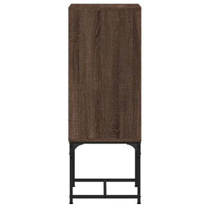 vidaXL Side Cabinet with Glass Doors Brown Oak 35x37x100 cm