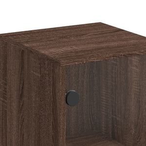 vidaXL Side Cabinet with Glass Doors Brown Oak 35x37x100 cm