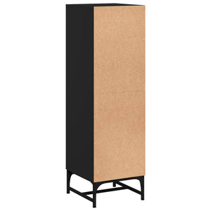 vidaXL Highboard with Glass Doors Black 35x37x120 cm