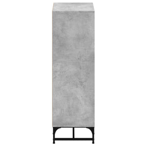 vidaXL Highboard with Glass Doors Concrete Grey 35x37x120 cm