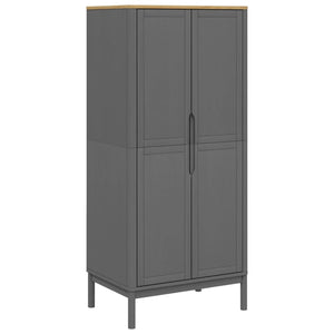 vidaXL Wardrobe FLORO Grey 77x53x171 cm Solid Wood Pine