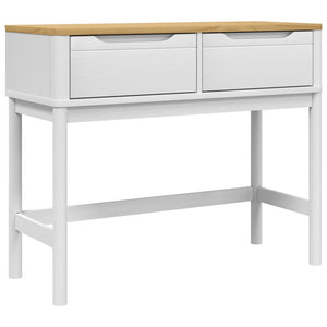 vidaXL Console Table FLORO White 89.5x36.5x73 cm Solid Wood Pine