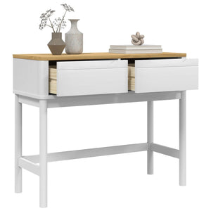 vidaXL Console Table FLORO White 89.5x36.5x73 cm Solid Wood Pine