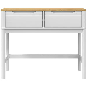 vidaXL Console Table FLORO White 89.5x36.5x73 cm Solid Wood Pine