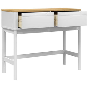 vidaXL Console Table FLORO White 89.5x36.5x73 cm Solid Wood Pine