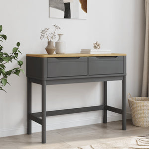 vidaXL Console Table FLORO Grey 89.5x36.5x73 cm Solid Wood Pine