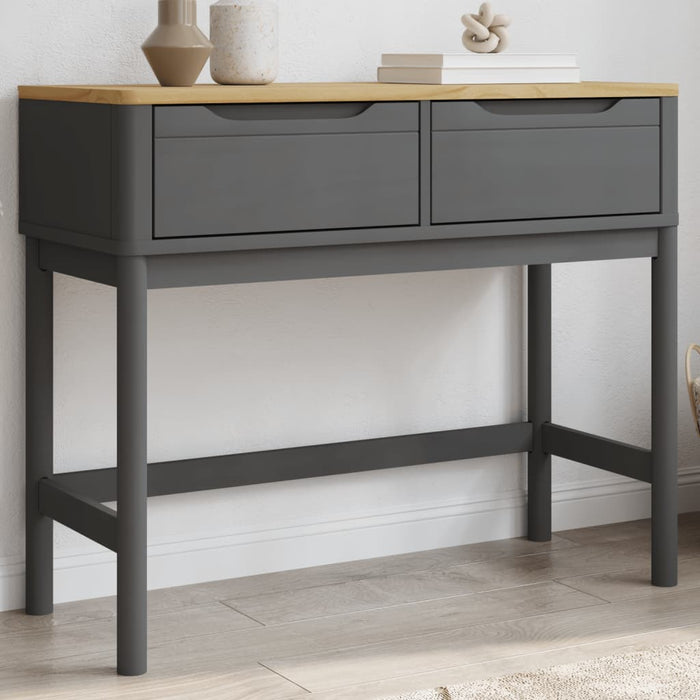 vidaXL Console Table FLORO Grey 89.5x36.5x73 cm Solid Wood Pine