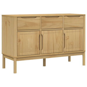 vidaXL Sideboard FLORO Wax Brown 114x43x74 cm Solid Wood Pine