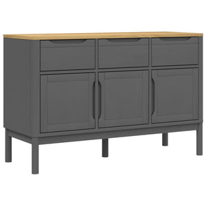 vidaXL Sideboard FLORO Grey 114x43x74 cm Solid Wood Pine