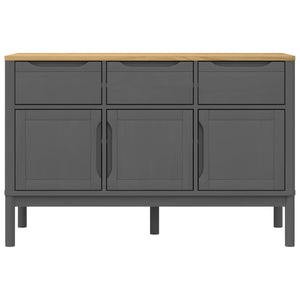 vidaXL Sideboard FLORO Grey 114x43x74 cm Solid Wood Pine