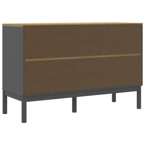 vidaXL Sideboard FLORO Grey 114x43x74 cm Solid Wood Pine