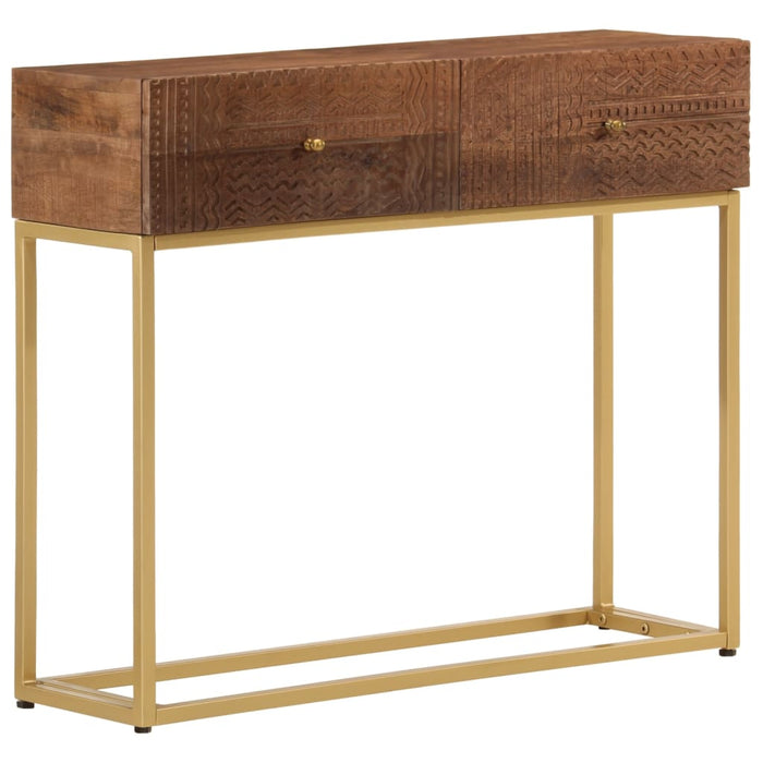 vidaXL Console Table 90x30x76 cm Solid Wood Mango and Iron