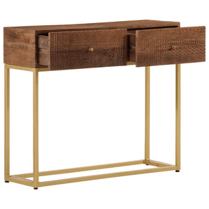 vidaXL Console Table 90x30x76 cm Solid Wood Mango and Iron