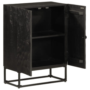 vidaXL Sideboard Black 55x30x76 cm Solid Wood Mango and Iron