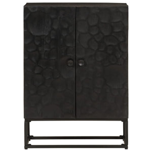 vidaXL Sideboard Black 55x30x76 cm Solid Wood Mango and Iron