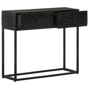 vidaXL Console Table Black 90x30x76 cm Solid Wood Mango and Iron