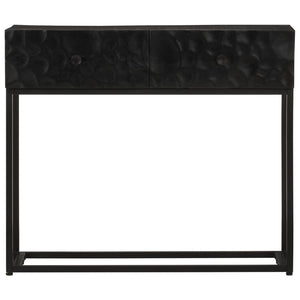 vidaXL Console Table Black 90x30x76 cm Solid Wood Mango and Iron