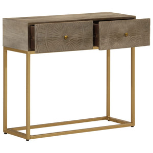 vidaXL Console Table 90x30x76 cm Solid Wood Mango and Iron