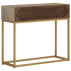 vidaXL Console Table 90x30x76 cm Solid Wood Mango and Iron