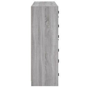 vidaXL Bookcase with Doors Grey Sonoma 136x37x109 cm Engineered Wood