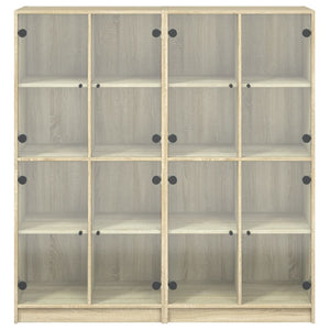 vidaXL Bookcase with Doors Sonoma Oak 136x37x142 cm Engineered Wood