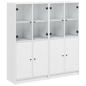 vidaXL Bookcase with Doors White 136x37x142 cm Engineered Wood