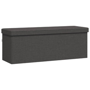 vidaXL Storage Bench Foldable Dark Grey Faux Linen