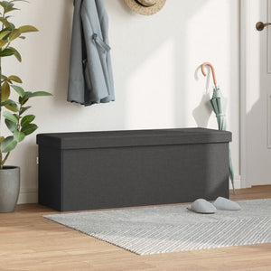 vidaXL Storage Bench Foldable Dark Grey Faux Linen