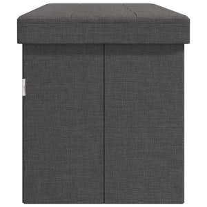 vidaXL Storage Bench Foldable Dark Grey Faux Linen