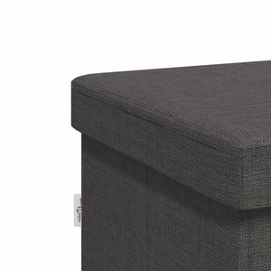 vidaXL Storage Bench Foldable Dark Grey Faux Linen