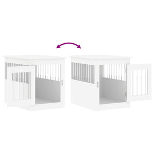 vidaXL Dog Crate Furniture White 55x75x65 cm Engineered Wood