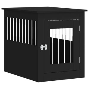 vidaXL Dog Crate Furniture Black 55x75x65 cm Engineered Wood